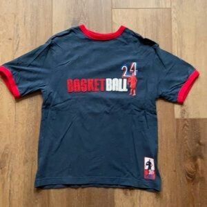 Old Navy Navy and Red Basketball Graphic Tee